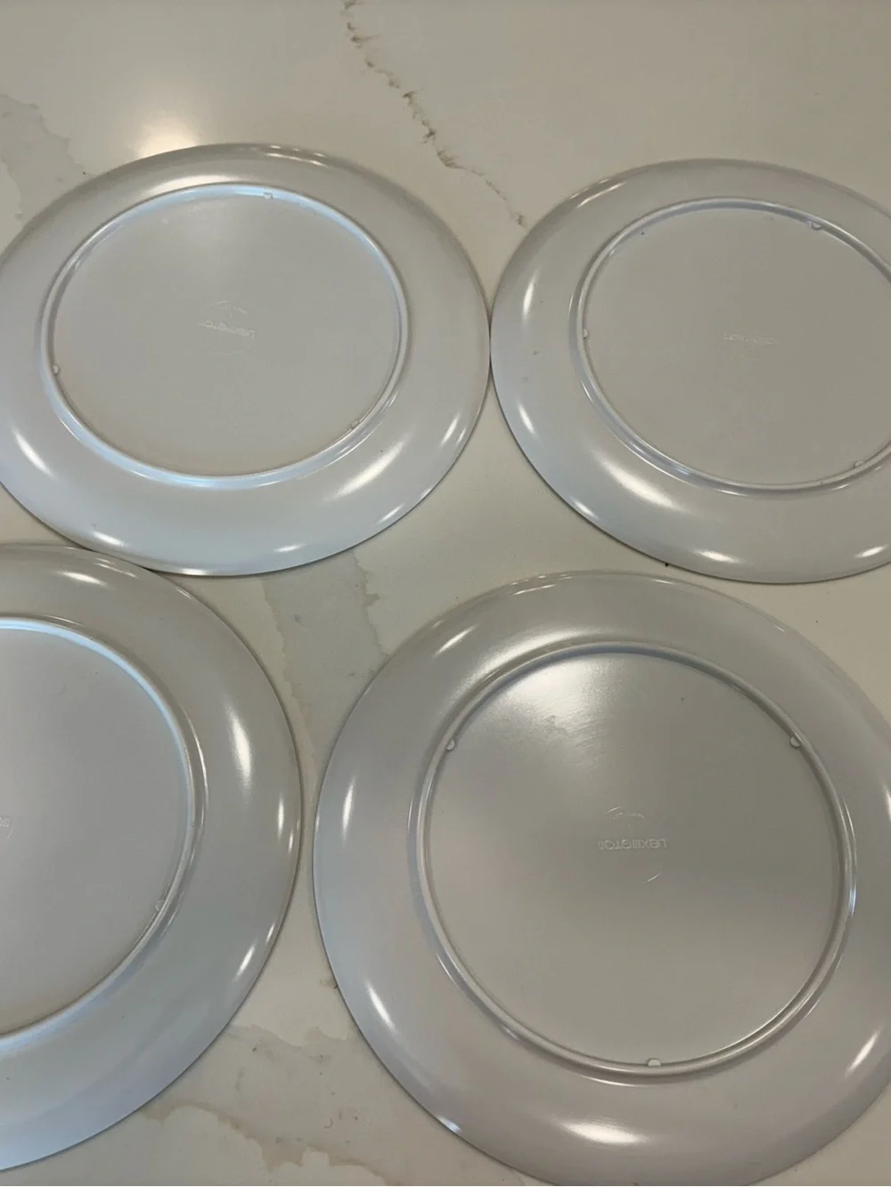 Vintage Melamine Lexington Blue Floral Ceramic 10” plates Set of 4